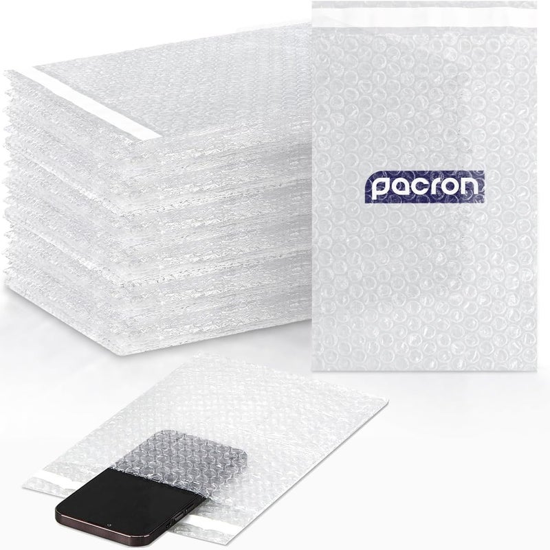 PACRON Clear bubble out Bags 18x23 Inch Bubble pouches 50/Qty, Self-Sealing clear bubble mailer Bubble bags for Shipping, Packing, Storage, Moving, Bubble Cushioning Wrap Bags for all Fragile China - Image 1